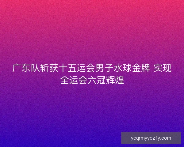 广东队斩获十五运会男子水球金牌 实现全运会六冠辉煌 广东队斩获十五运会男子水球金牌 实现全运会六冠辉煌